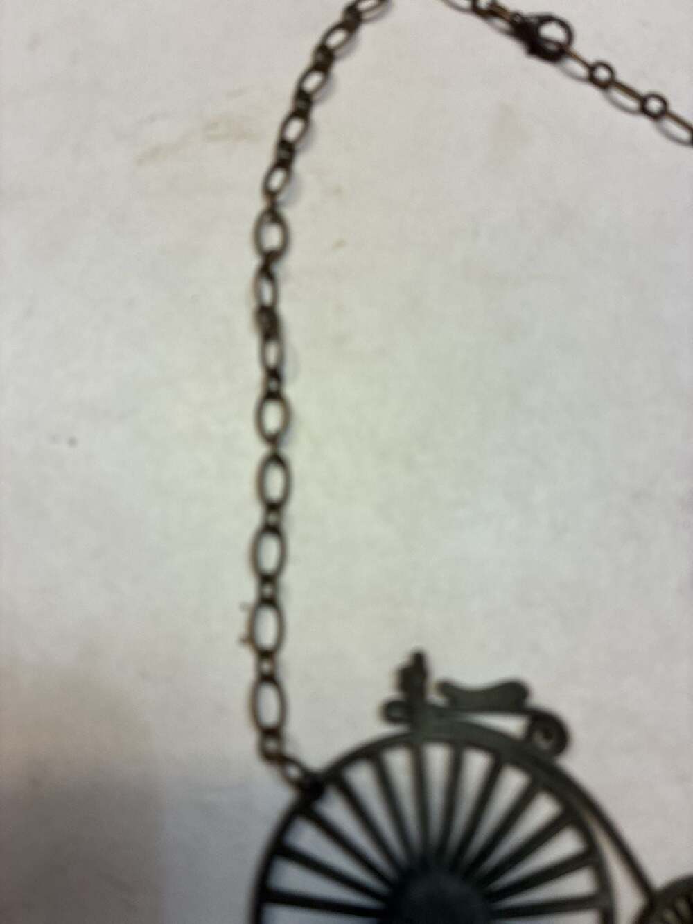 Antique Bronze Penny Farthing Bicycle Pendant Necklace - Picture 5 of 12